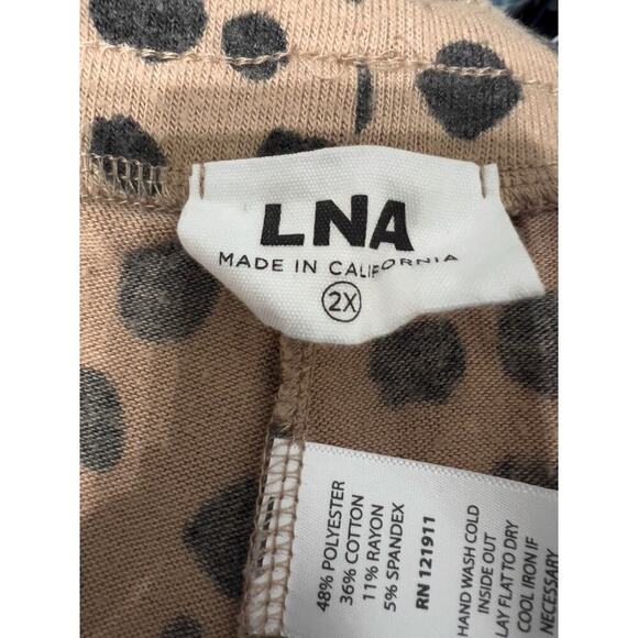 LNA Joggers 2X Cheetah Animal Print Brushed Fleece Drawstring Brown Tan Leopard - Picture 8 of 8